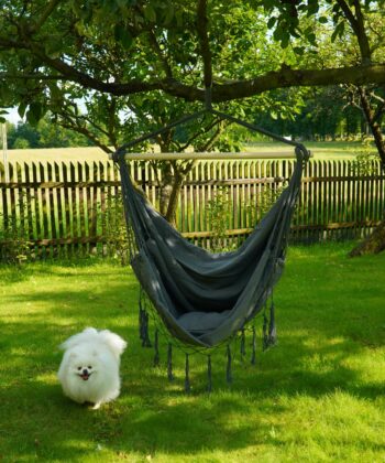 Brasilia Grey Boho Brazilian Hanging Chair – Tassel Stork's Nest Swing Seat