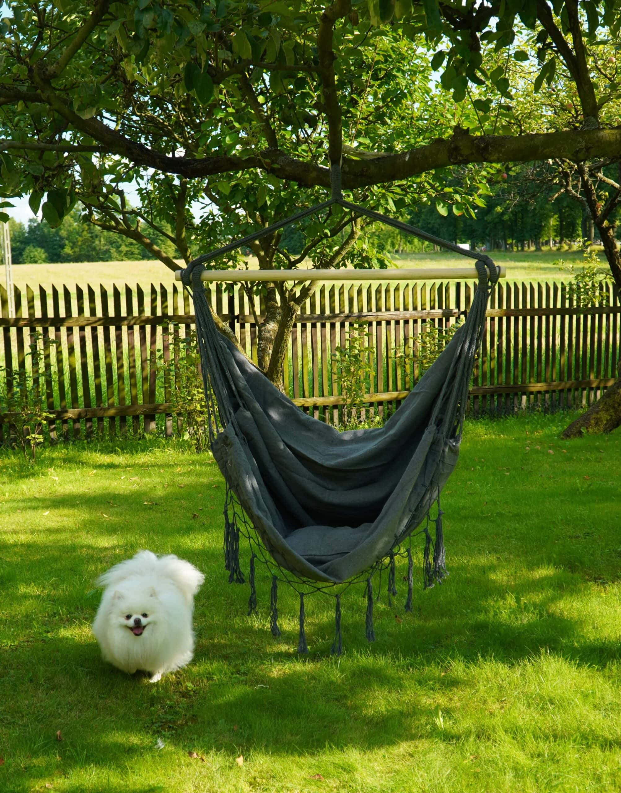 Brasilia Grey Boho Brazilian Hanging Chair – Tassel Stork's Nest Swing Seat