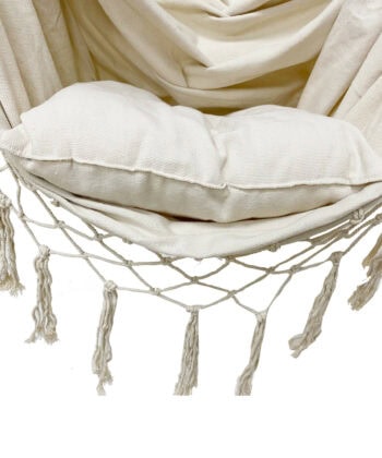 Brasilia Grey Boho Brazilian Hanging Chair – Tassel Stork's Nest Swing Seat