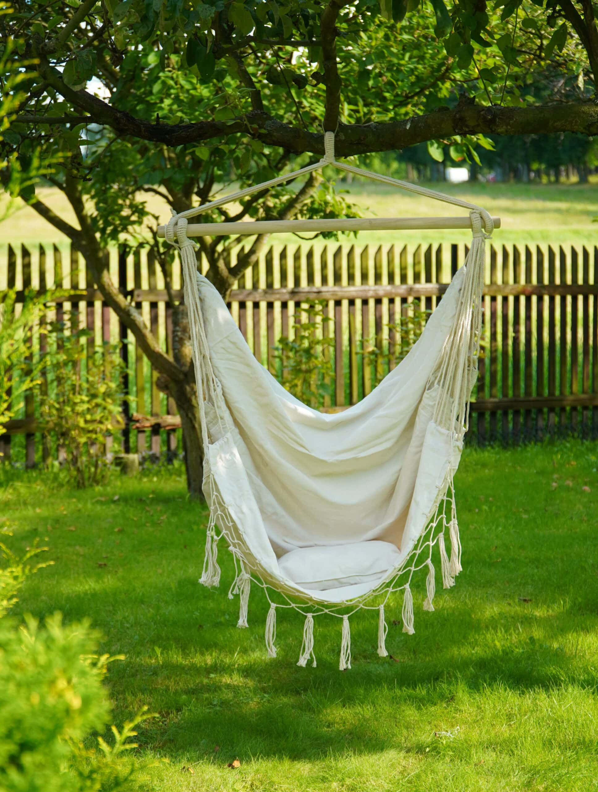 Brasilia Grey Boho Brazilian Hanging Chair – Tassel Stork's Nest Swing Seat