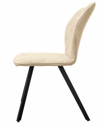 Cappuccino Stitch Dining Chair – Beige Chenille Black Metal Frame