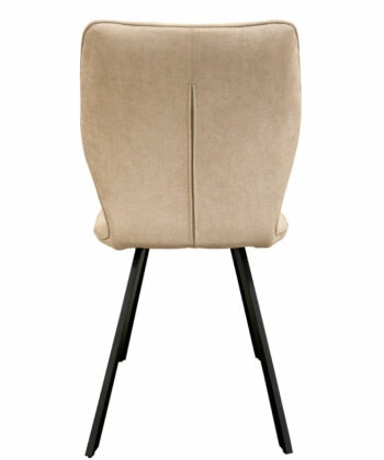 Cappuccino Stitch Dining Chair – Beige Chenille Black Metal Frame