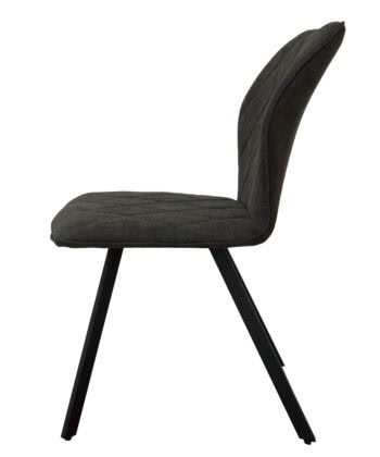 Cappuccino Stitch Dining Chair – Beige Chenille Black Metal Frame