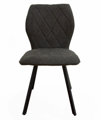 Cappuccino Stitch Dining Chair – Beige Chenille Black Metal Frame