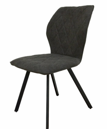 Cappuccino Stitch Dining Chair – Beige Chenille Black Metal Frame
