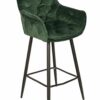 Capri Bottle Green Velvet Arm Stool – Luxe Loft Kitchen Bar Chair (59 × 64 × 112 cm)