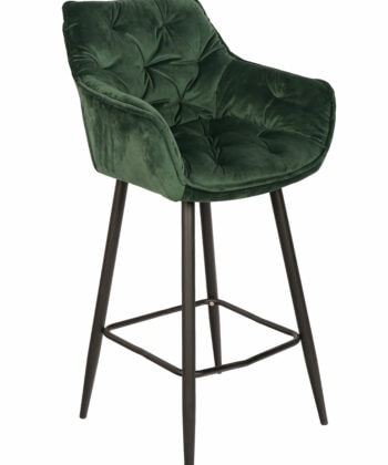 Capri Bottle Green Velvet Arm Stool – Luxe Loft Kitchen Bar Chair