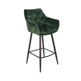 Capri Bottle Green Velvet Arm Stool – Luxe Loft Kitchen Bar Chair