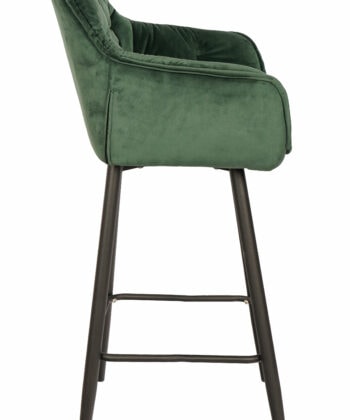 Capri Bottle Green Velvet Arm Stool – Luxe Loft Kitchen Bar Chair