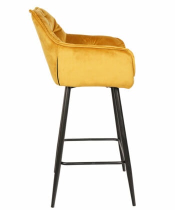 Capri Bottle Green Velvet Arm Stool – Luxe Loft Kitchen Bar Chair