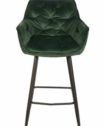 Capri Bottle Green Velvet Arm Stool – Luxe Loft Kitchen Bar Chair