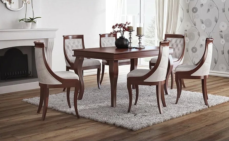 Contour Classic Beech Dining Chair – Tufted Back Upholstered 46x43x91cm