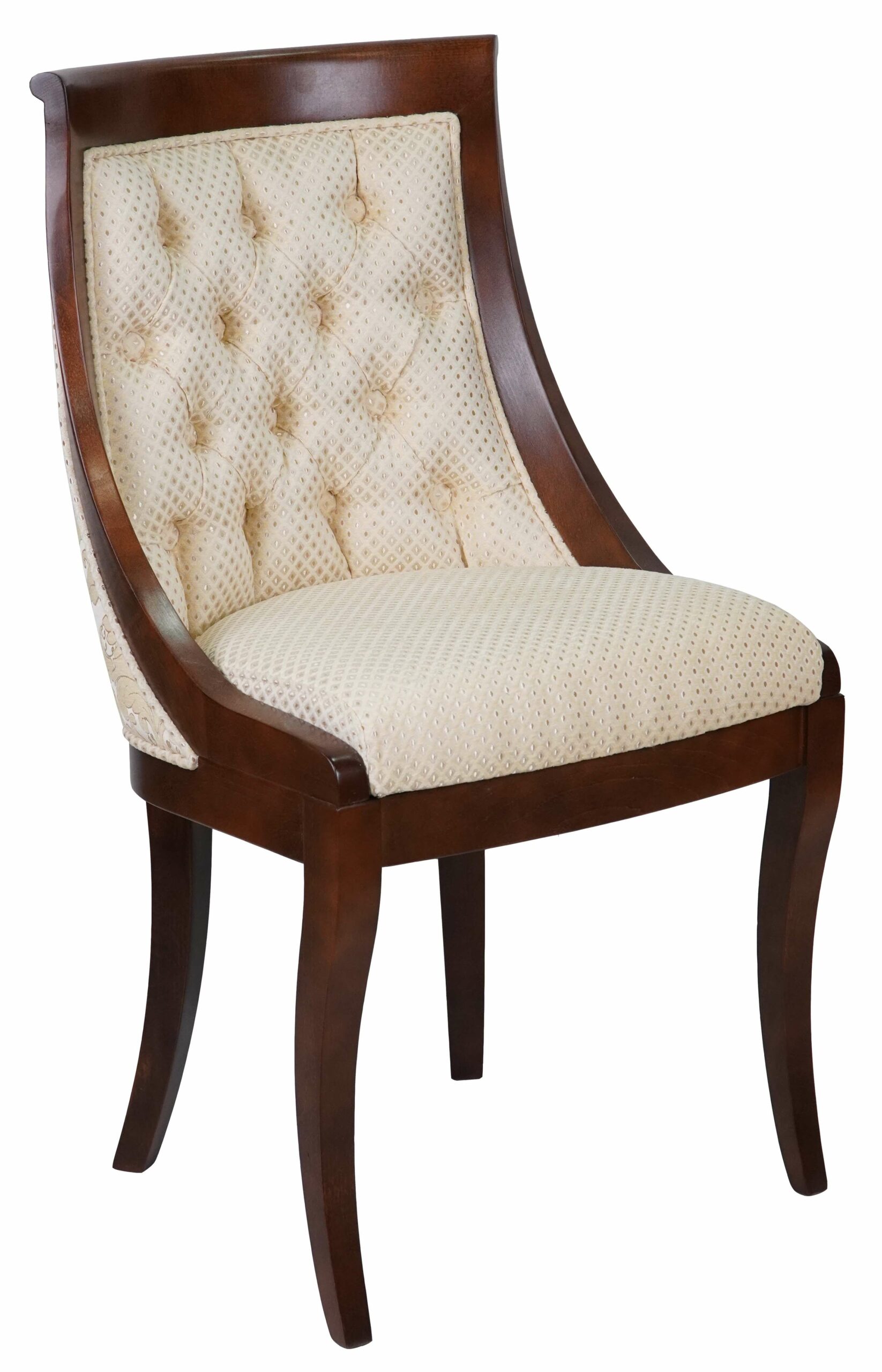 Contour Classic Beech Dining Chair – Tufted Back Upholstered 46x43x91cm