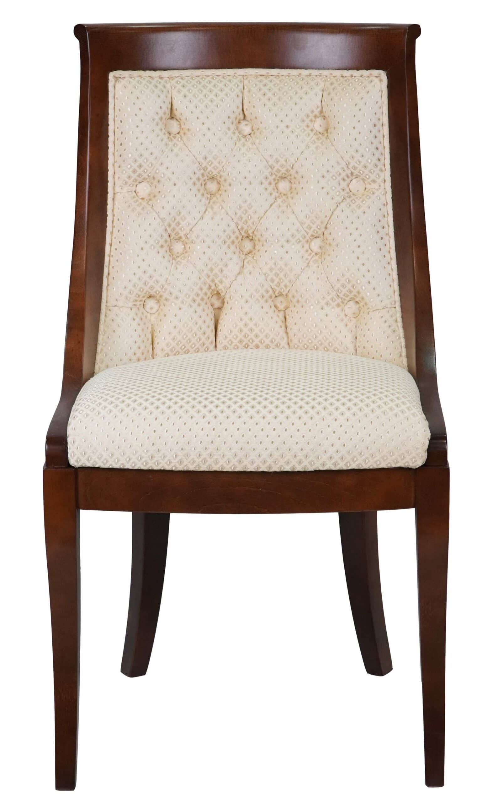 Contour Classic Beech Dining Chair – Tufted Back Upholstered 46x43x91cm