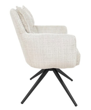 Cremona Swivel Armchair – Light Grey Chenille 360° Office Dining 66x68x87cm