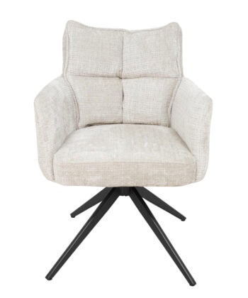 Cremona Swivel Armchair – Light Grey Chenille 360° Office Dining 66x68x87cm