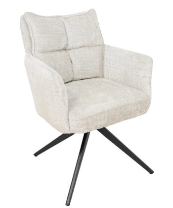 Cremona Swivel Armchair – Light Grey Chenille 360° Office Dining 66x68x87cm