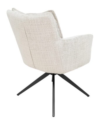 Cremona Swivel Armchair – Light Grey Chenille 360° Office Dining 66x68x87cm