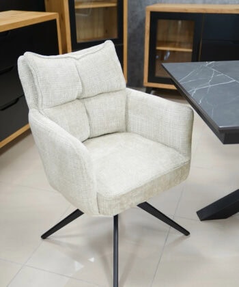 Cremona Swivel Armchair – Light Grey Chenille 360° Office Dining 66x68x87cm