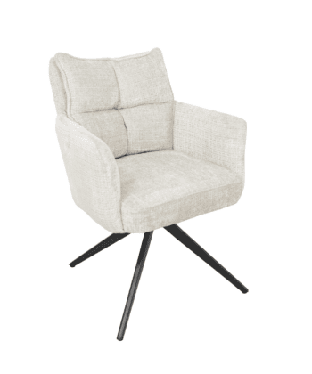 Cremona Swivel Armchair – Light Grey Chenille 360° Office Dining 66x68x87cm