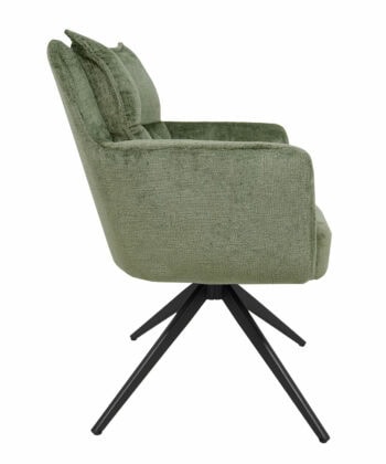 Cremona Swivel Armchair – Light Grey Chenille 360° Office Dining 66x68x87cm