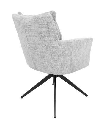 Cremona Swivel Armchair – Light Grey Chenille 360° Office Dining 66x68x87cm
