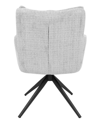 Cremona Swivel Armchair – Light Grey Chenille 360° Office Dining 66x68x87cm