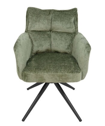 Cremona Swivel Armchair – Light Grey Chenille 360° Office Dining 66x68x87cm