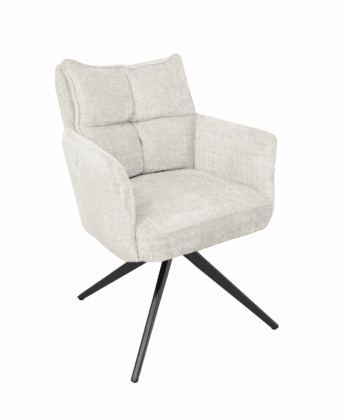 Cremona Swivel Armchair – Light Grey Chenille 360° Office Dining 66x68x87cm