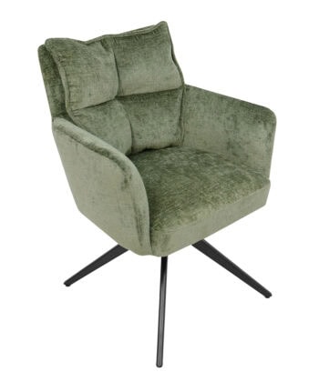 Cremona Swivel Armchair – Light Grey Chenille 360° Office Dining 66x68x87cm