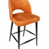 Crimson Forge Bar Stool – Black Beech Frame with Orange Chenille