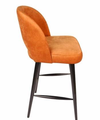 Crimson Forge Bar Stool – Black Beech Frame with Orange Chenille