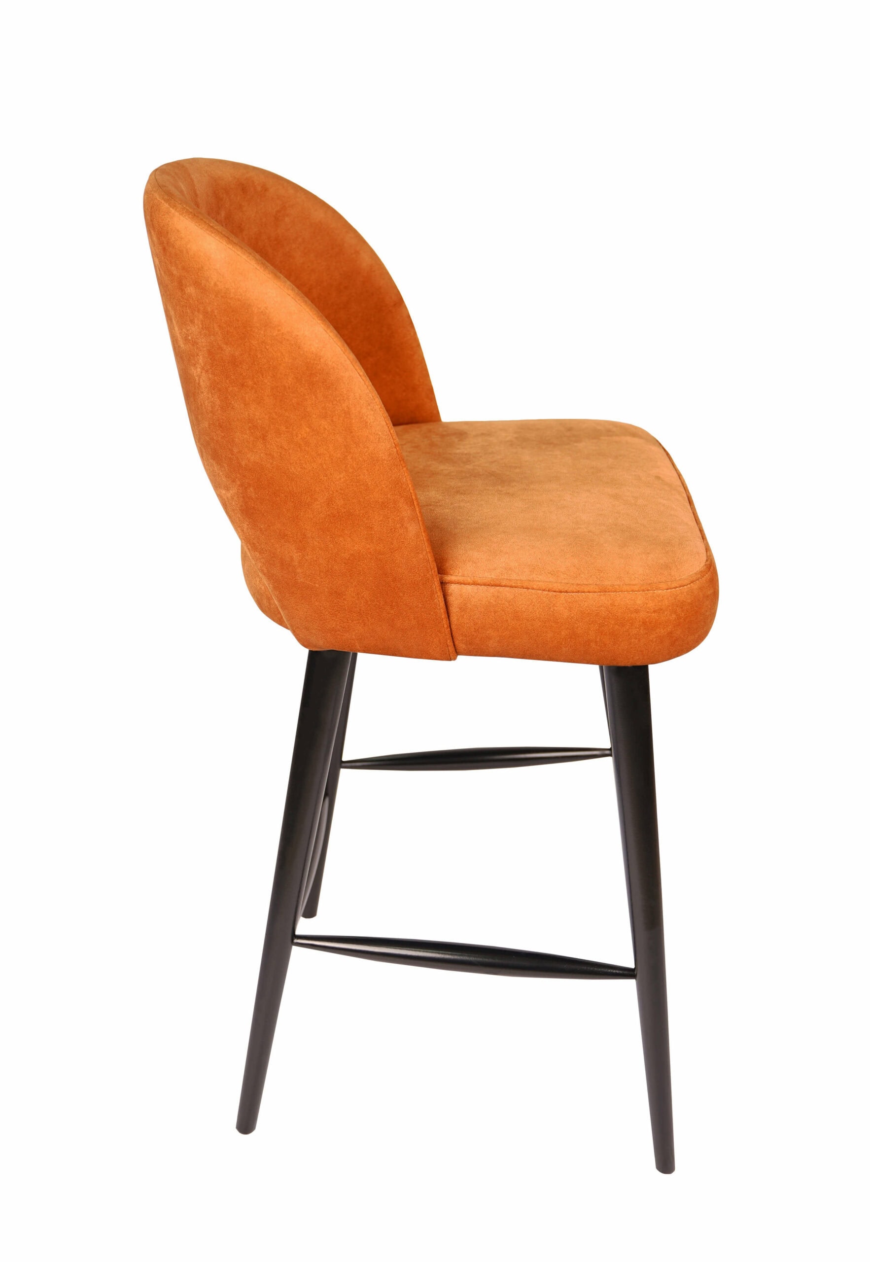 Crimson Forge Bar Stool – Black Beech Frame with Orange Chenille
