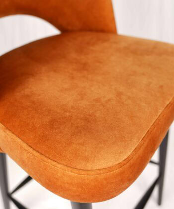 Crimson Forge Bar Stool – Black Beech Frame with Orange Chenille