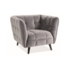 Nordic Dijon Velvet Lounge Chair – Scandinavian Grey Velvet Armchair