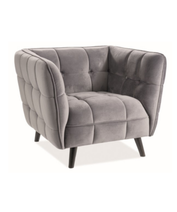 Nordic Dijon Velvet Lounge Chair – Scandinavian Grey Velvet Armchair