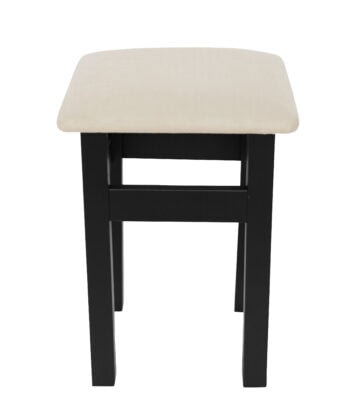 Ebony Whisper Beech Stool – Natural Beech Frame with Black Velvet Seat