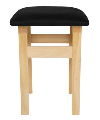 Ebony Whisper Beech Stool – Natural Beech Frame with Black Velvet Seat