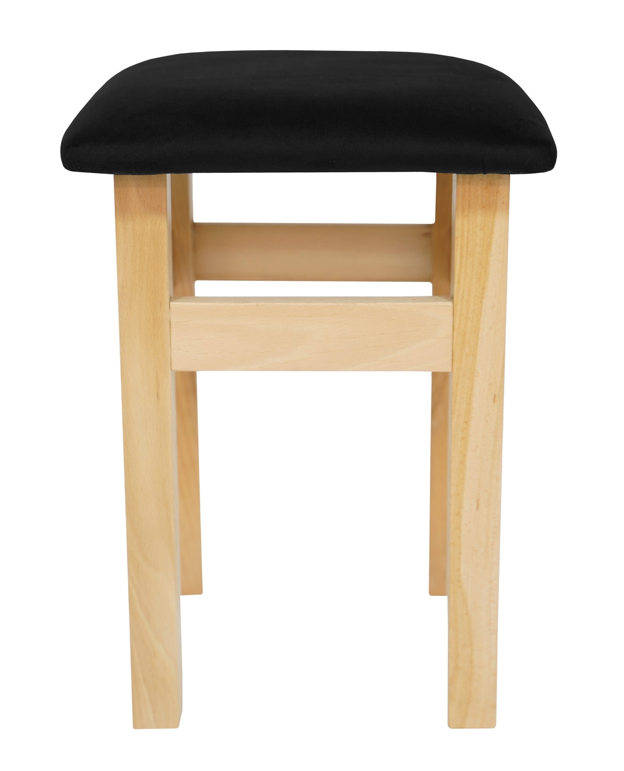 Ebony Whisper Beech Stool – Natural Beech Frame with Black Velvet Seat