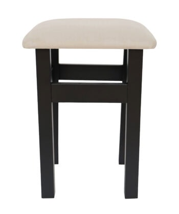 Ebony Whisper Beech Stool – Natural Beech Frame with Black Velvet Seat