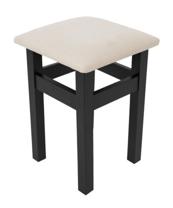 Ebony Whisper Beech Stool – Natural Beech Frame with Black Velvet Seat