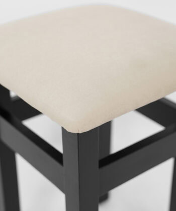 Ebony Whisper Beech Stool – Natural Beech Frame with Black Velvet Seat