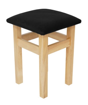 Ebony Whisper Beech Stool – Natural Beech Frame with Black Velvet Seat