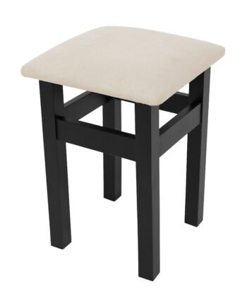 Ebony Whisper Beech Stool – Natural Beech Frame with Black Velvet Seat