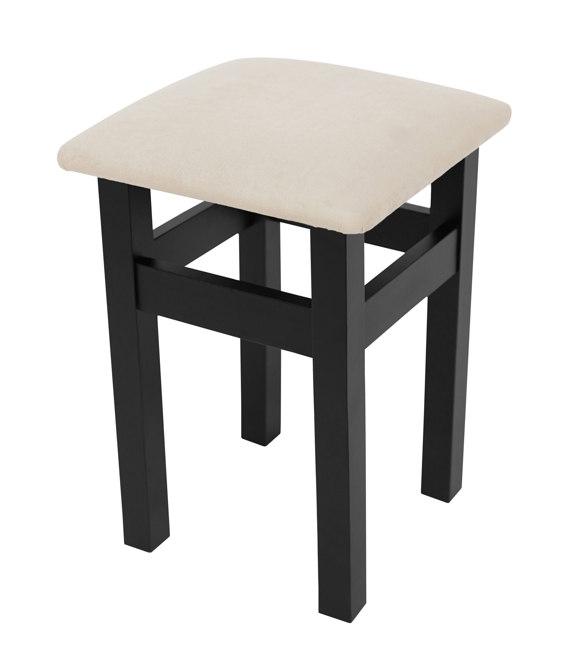 Ebony Whisper Beech Stool – Natural Beech Frame with Black Velvet Seat