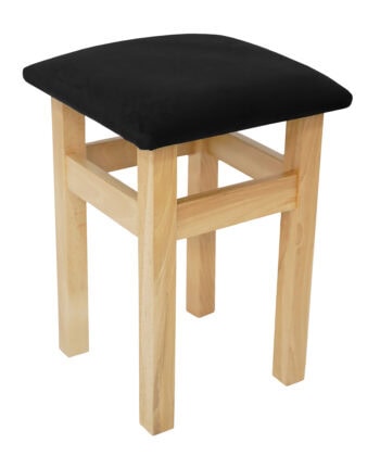 Ebony Whisper Beech Stool – Natural Beech Frame with Black Velvet Seat