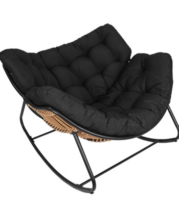 Edison Natural Rattan Rocking Chair – Beige Outdoor Lounge Rocker