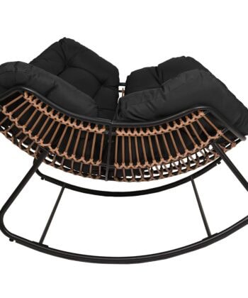 Edison Natural Rattan Rocking Chair – Beige Outdoor Lounge Rocker