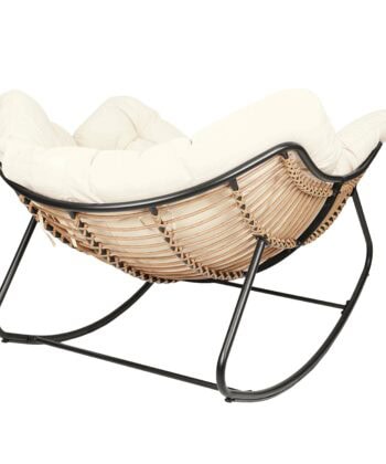 Edison Natural Rattan Rocking Chair – Beige Outdoor Lounge Rocker