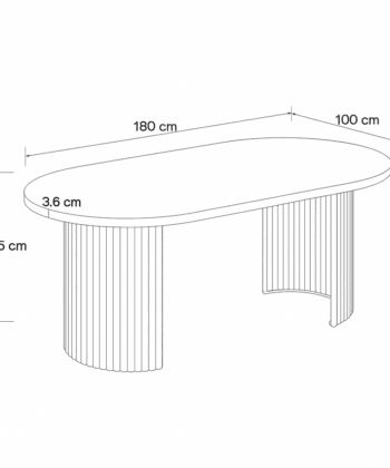 ELEMENTS Rail-Extend Table – 180cm Cashmere Top, Steel Base, Compact Luxury
